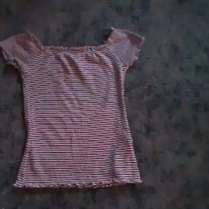 Striped off the shoulder top